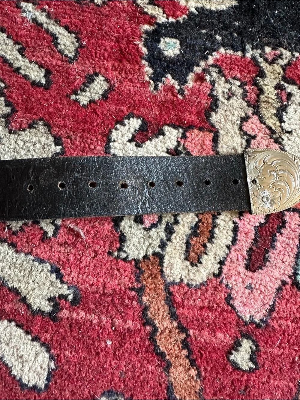 Vintage Woven Horsehair Leather Thunder Bird Accent Belt